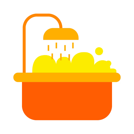 hot water in a bath